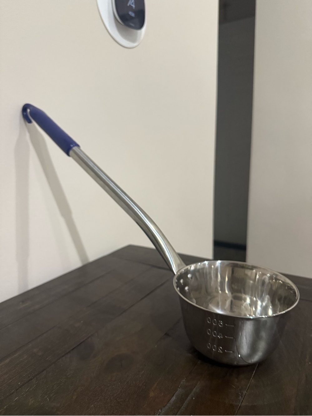 Stainless Steel Measuring Ladle 23 ounces with 15” Blue Handle
